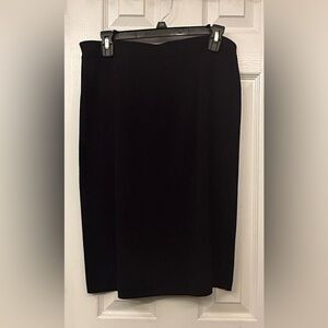 Misook Skirt Womens Medium Black Knit Pull On Midi Straight Career Elastic Waist